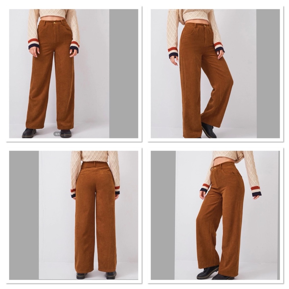 SHEIN Corduroy Wide Leg Pants. Size XS (2)